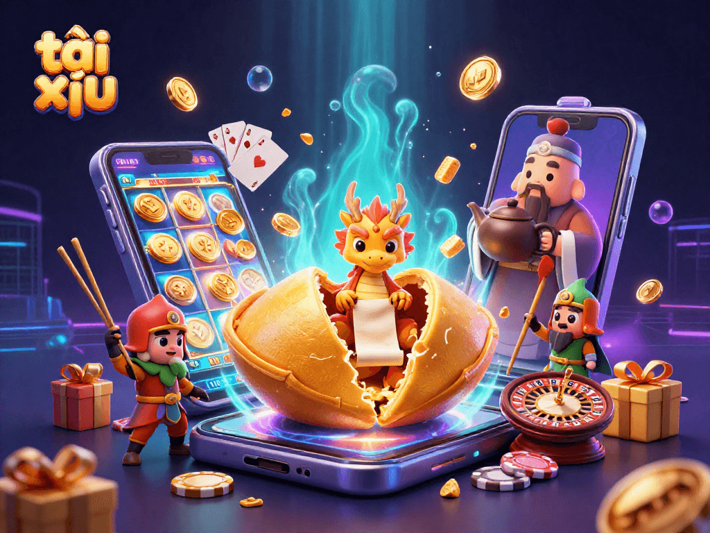 Win big with tài xỉu as a wise dragon guards golden fortunes in a vibrant casino adventure.