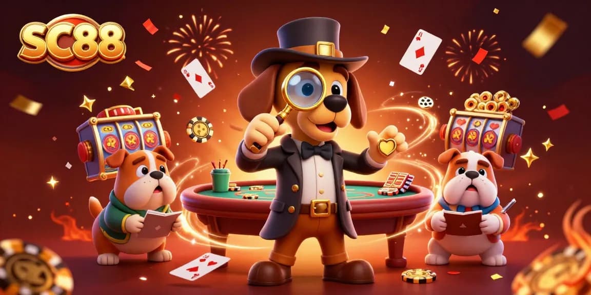 SC88 characters investigate poker clues in a dazzling casino world filled with excitement.