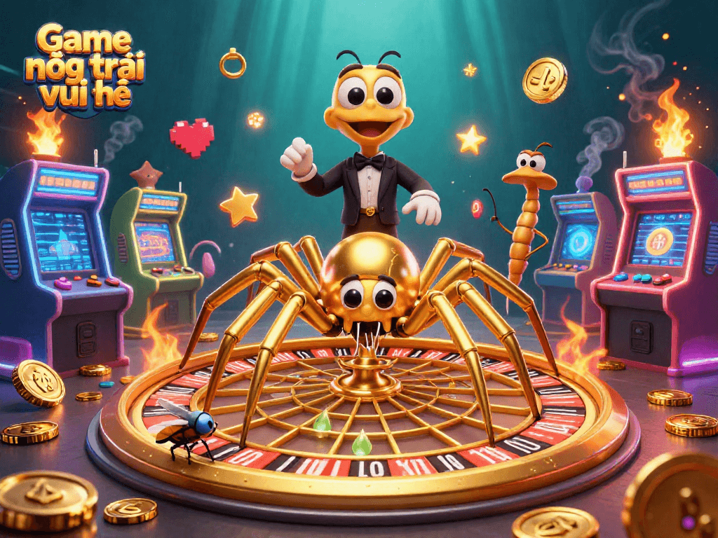 Engage in exciting betting action with Game nông trại vui vẻ at a vibrant casino scene featuring a golden web roulette.