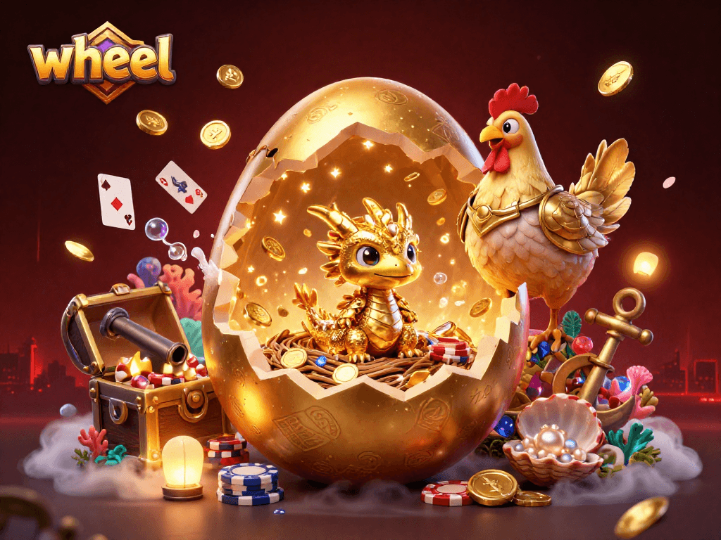 Spin the wheel with golden excitement and stunning creatures from the casino world.