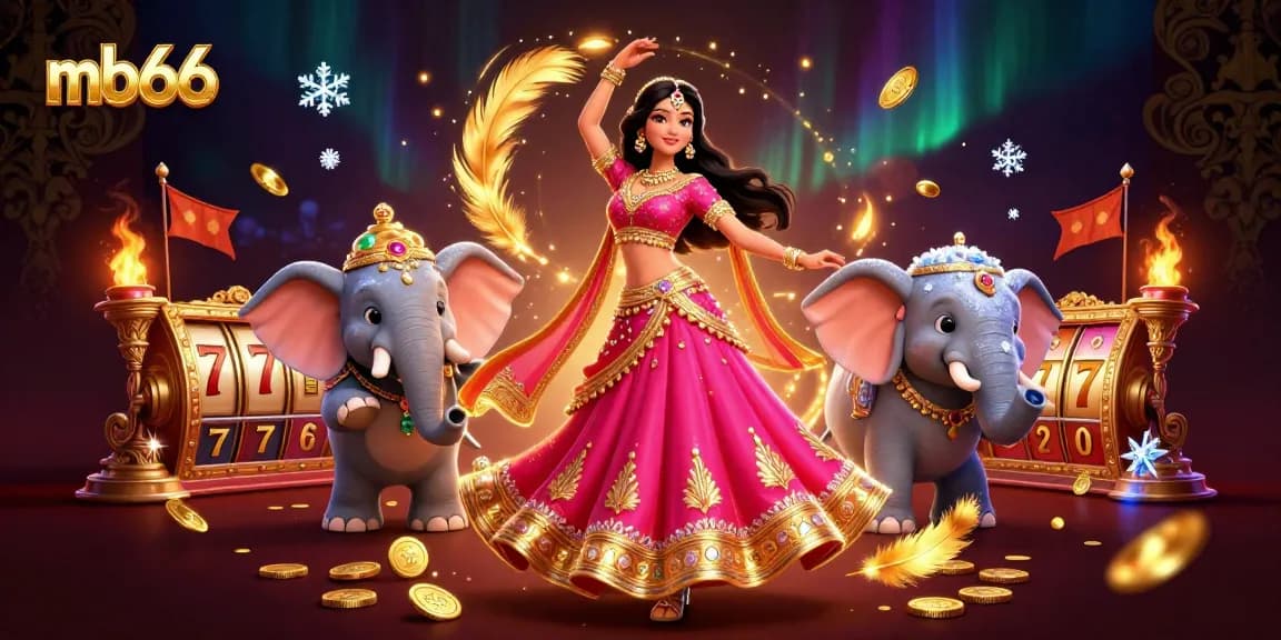 Experience thrilling chances with mb66 casino slots and vibrant gaming elements in a captivating illustration.