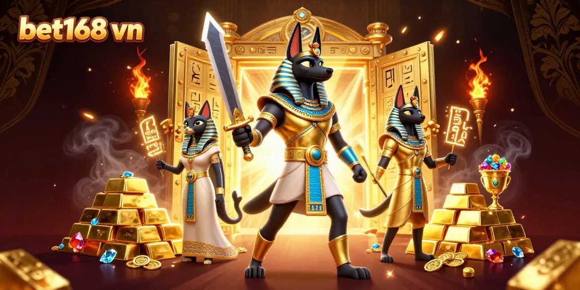 Experience the thrill of bet168 vn with Anubis and Bastet in a 3D casino adventure.