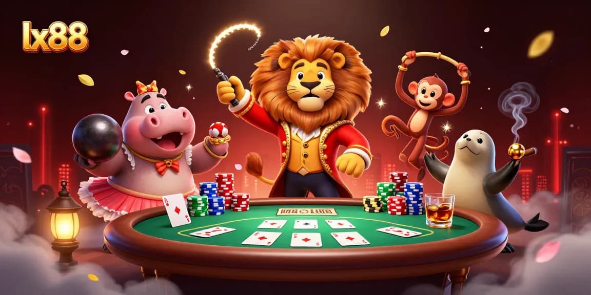 Experience thrilling gameplay with lx88 featuring colorful casino characters and poker elements.