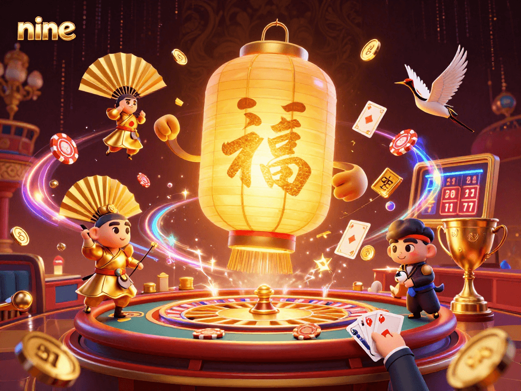 Engage in the thrilling game of nine with dynamic elements from a lively casino atmosphere, showcasing excitement and vibrant energy.