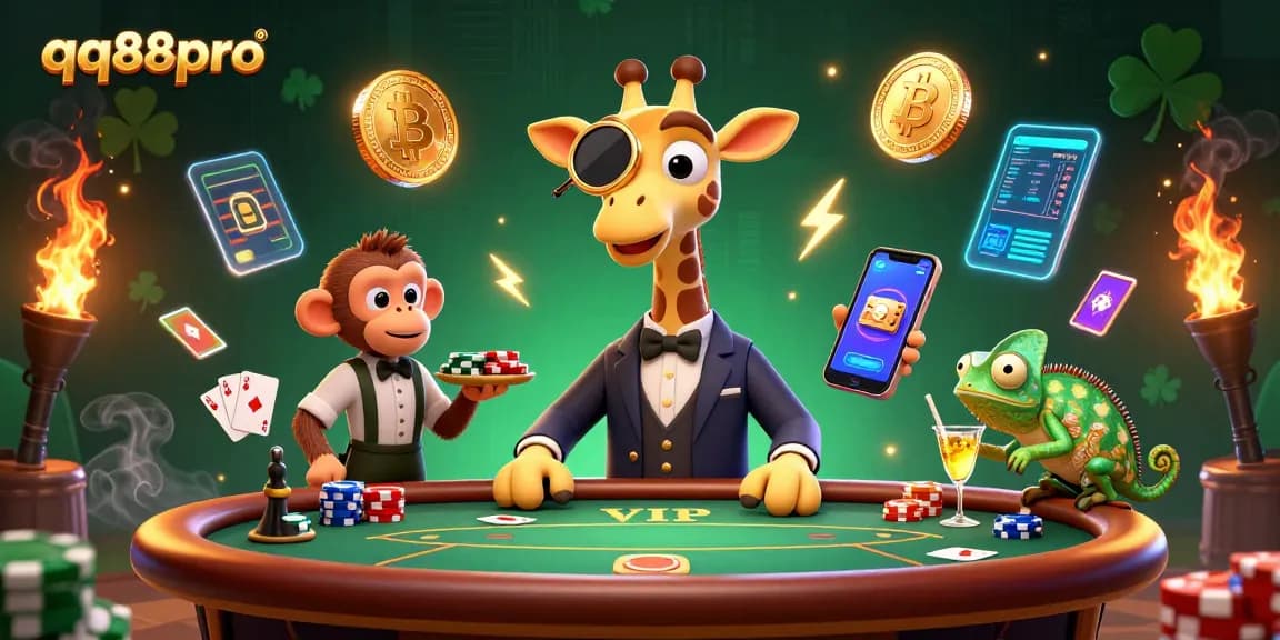 Experience exciting gameplay at qq88pro featuring vibrant characters and casino elements in a thrilling 3D illustration.