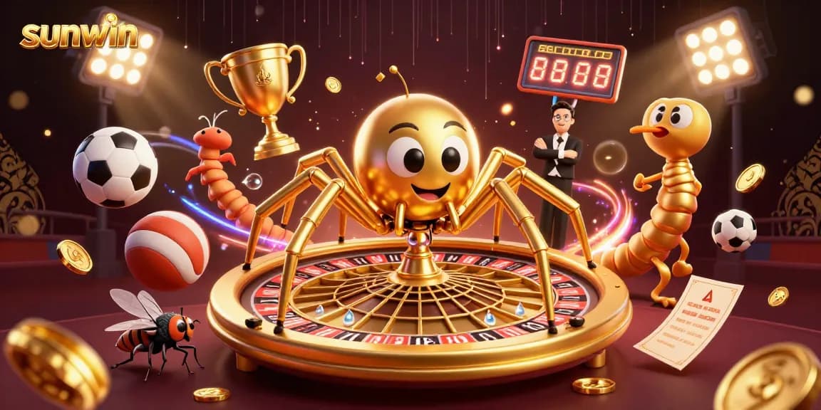 Engage thrilling bets with sunwin in a captivating 3D casino illustration of a roulette wheel.