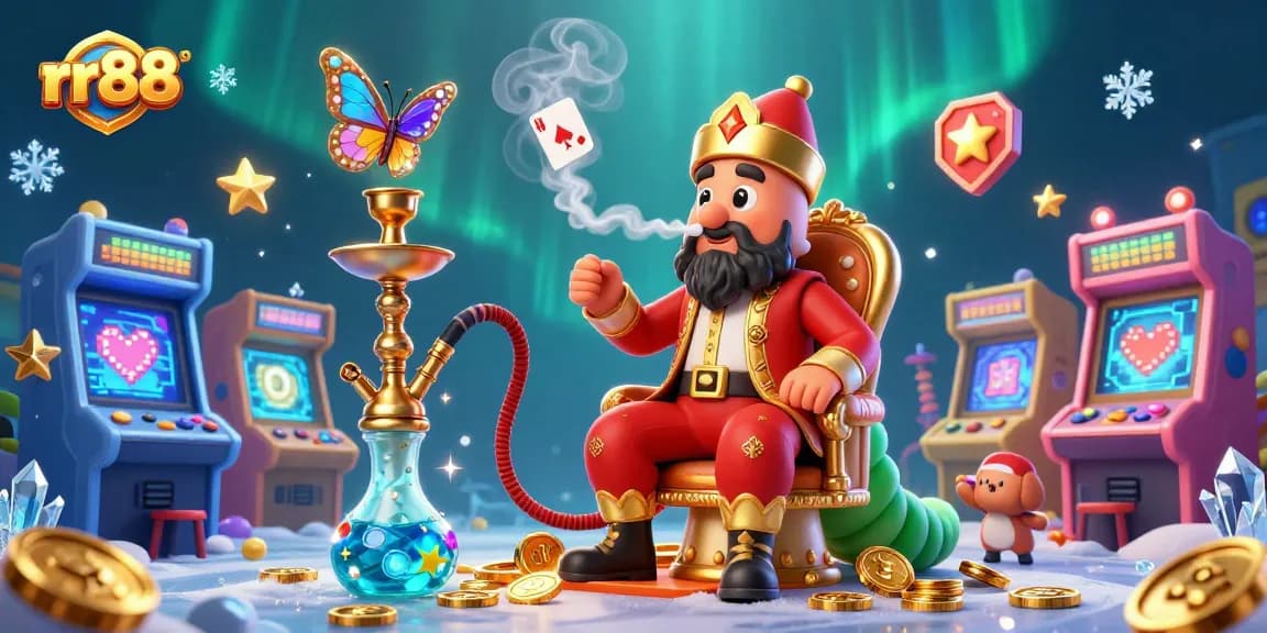 Win big with rr88 in this colorful 3D casino scene featuring games and characters!