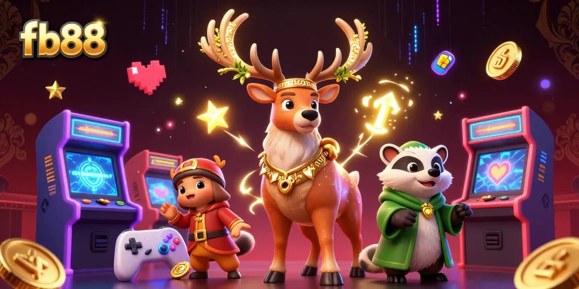 Join the gaming excitement at fb88 with a vibrant scene of magical characters and casino elements.