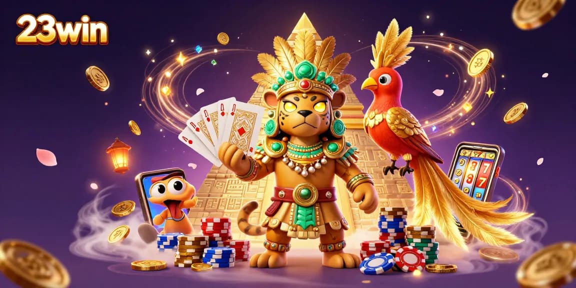 Play exciting games at 23win featuring dynamic characters and vibrant casino elements.