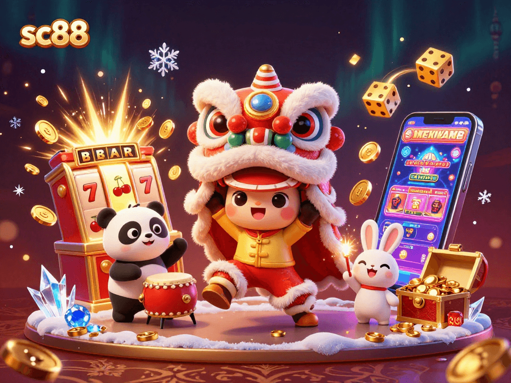 Experience the vibrant thrill of sc88 with dynamic jackpot symbols and lively characters.