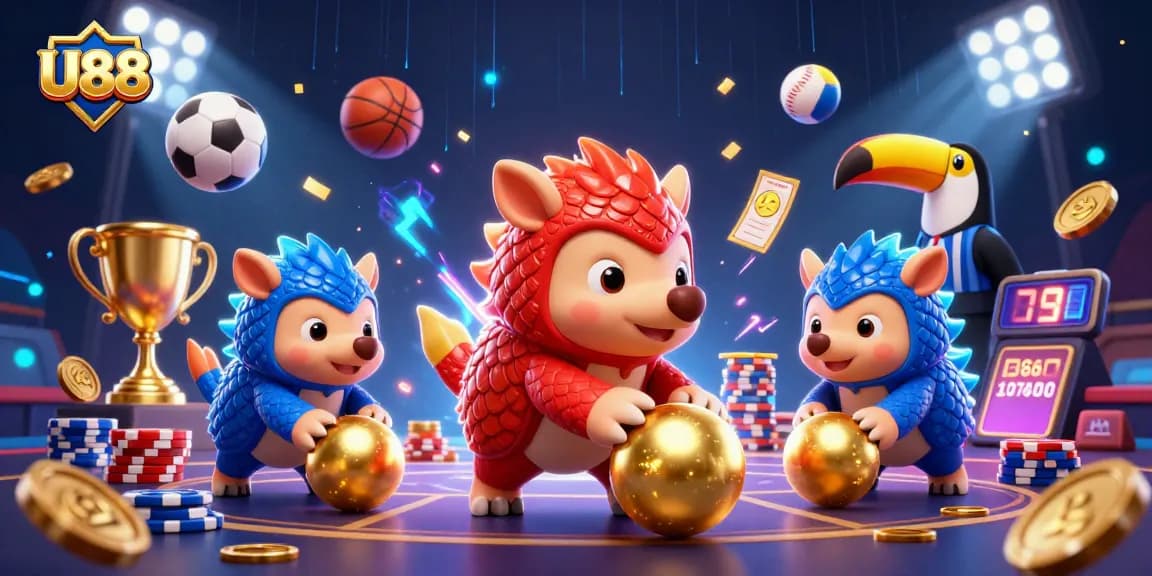 Engage in thrilling U88 casino action with vibrant pangolins and dynamic sports elements!