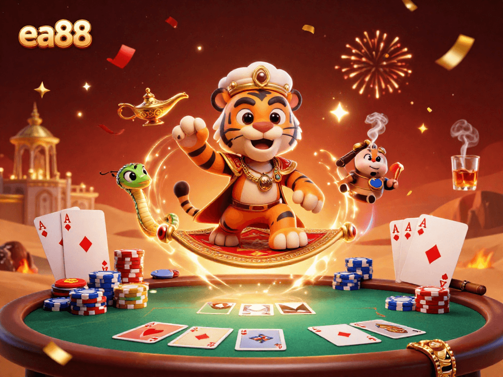 Experience thrilling wins at ea88 with exciting gambling scenes featuring vibrant characters and game elements.
