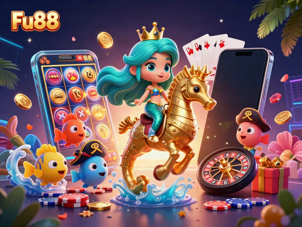 Experience the excitement of Fu88 casino games, featuring a mermaid princess and dynamic gaming elements.