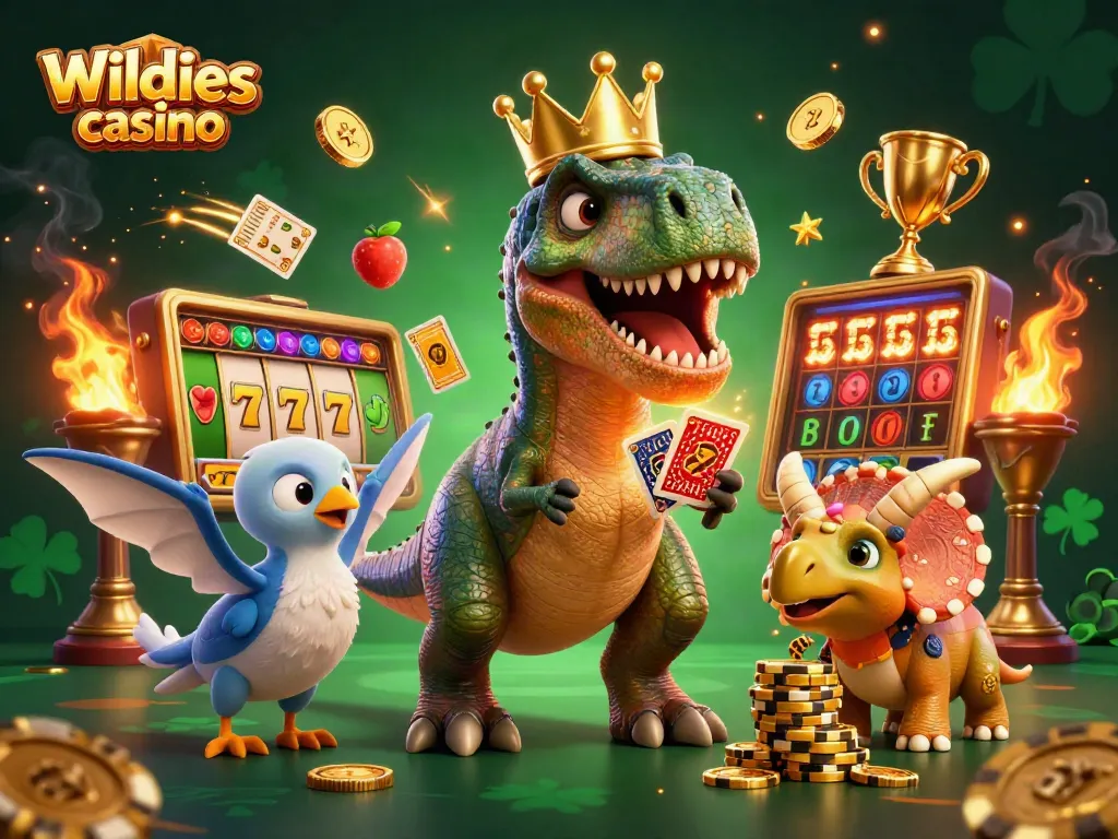 Play exciting games at Wildies casino with colorful characters and vibrant slot themes.