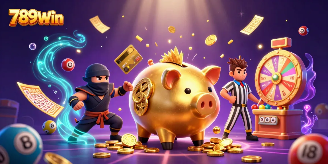 Join the fun at 789Win as a golden piggy bank sumo wrestler creates a spectacular gaming atmosphere.