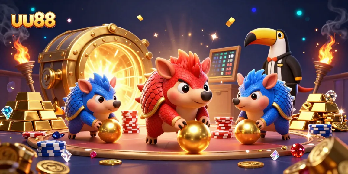 uu88 rivals compete in a dynamic casino showdown with golden treasure and poker chips