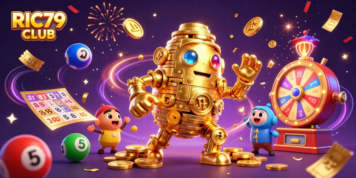 Engage with the RIC79 CLUB's vibrant lottery gaming experience featuring colorful elements.
