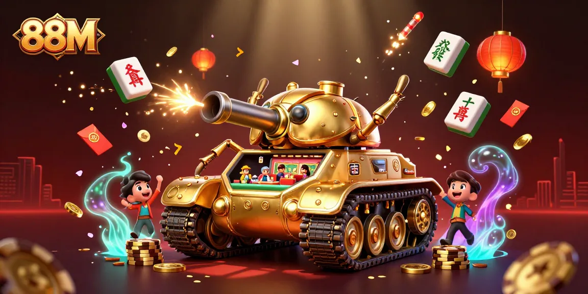 Experience the thrilling casino world with 88M's vibrant gaming scene in this 3D illustration.