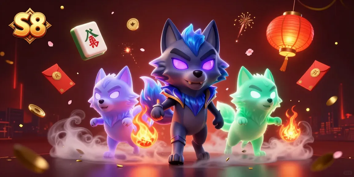 Engage with S8 in a vibrant scene of mystical wolves and fortune elements filled with excitement.