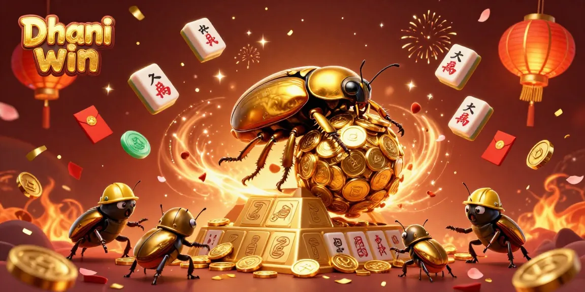 Engage in thrilling games on Dhani win with vibrant, celebratory 3D illustrations of lucky symbols.