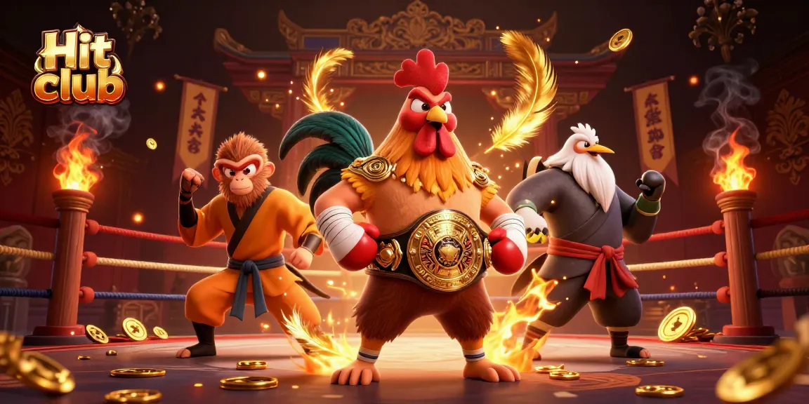 Experience thrilling action at Hit club with vibrant cartoon characters in a dynamic casino setting.