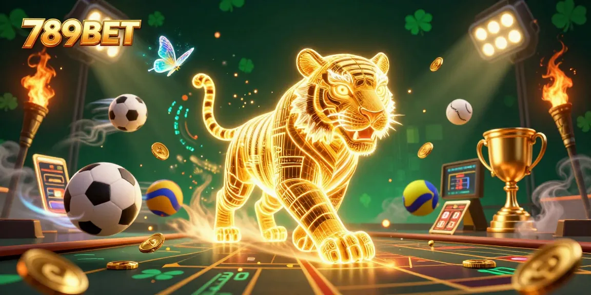 Experience the thrill of 789BET with a neon-wireframe casino scene showcasing dynamic sports elements.