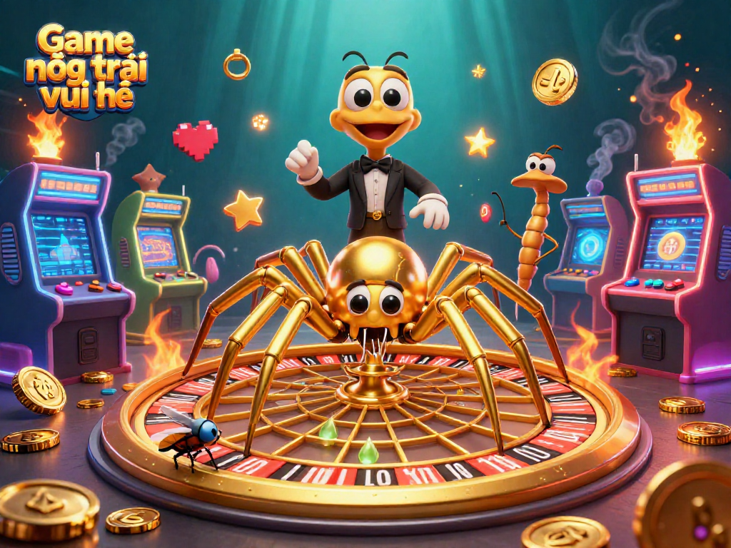 Engage in exciting betting action with Game nông trại vui vẻ at a vibrant casino scene featuring a golden web roulette.