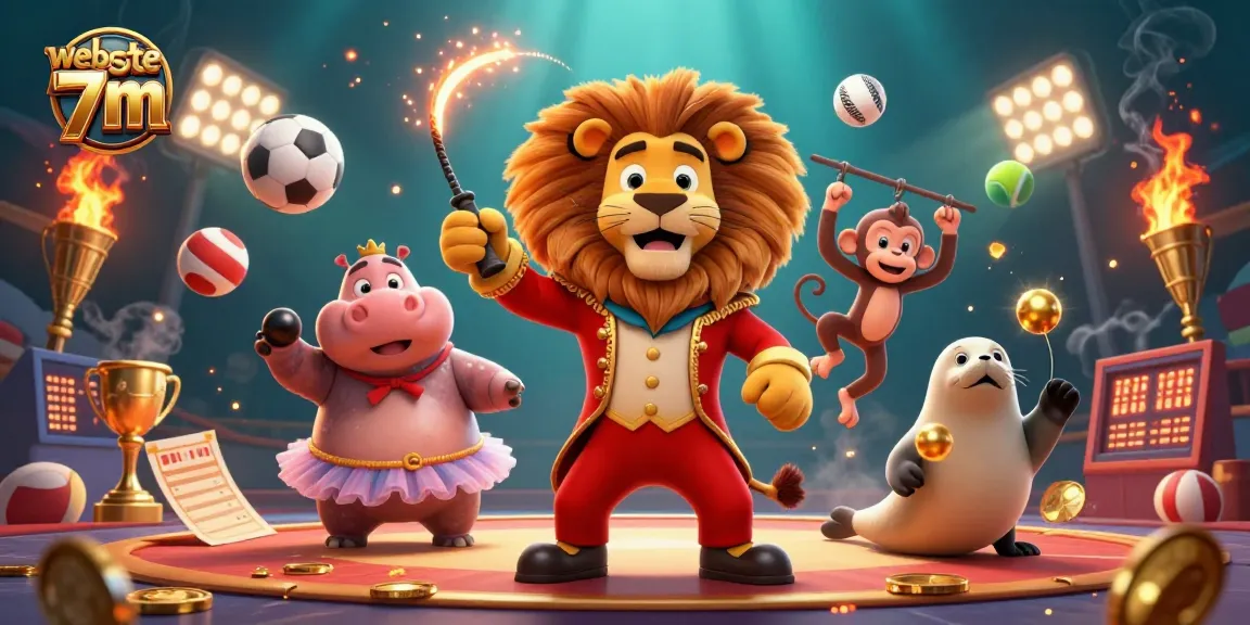 Engage with the thrill of sports betting at website 7m, featuring dynamic 3D characters and vibrant game elements.