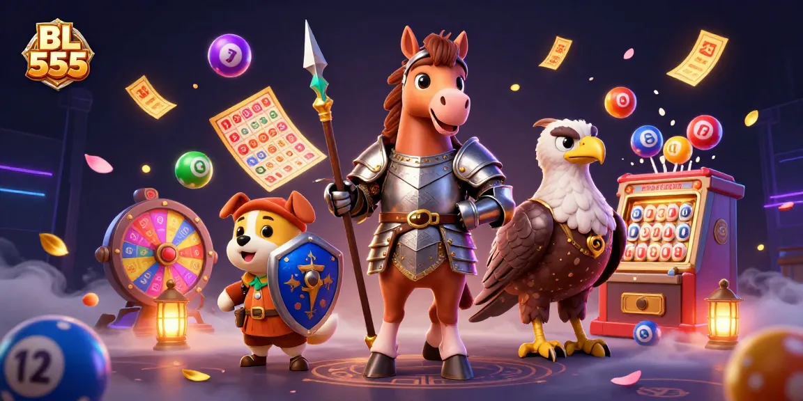 Experience the excitement of BL 555 with knights and fun casino elements in a vibrant atmosphere.