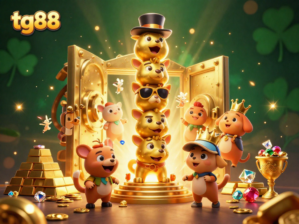 Experience thrilling games at tg88 with golden treasures and vibrant casino elements.
