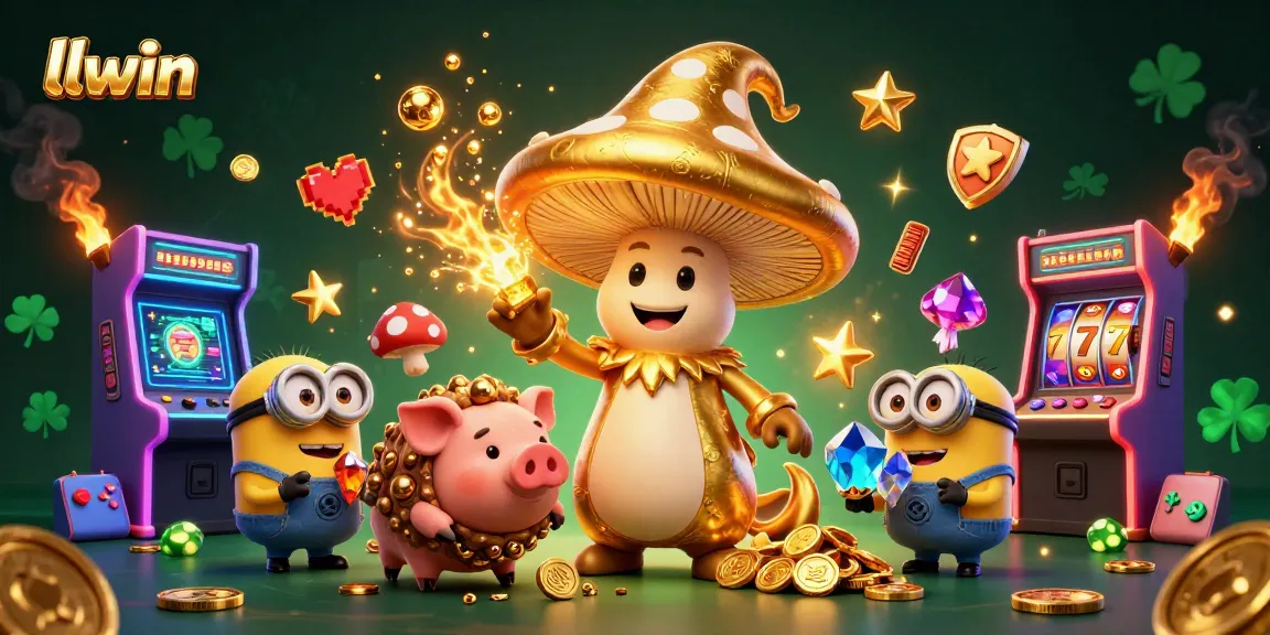 Experience excitement with llwin's golden wizard and gaming treasures in a 3D casino adventure.