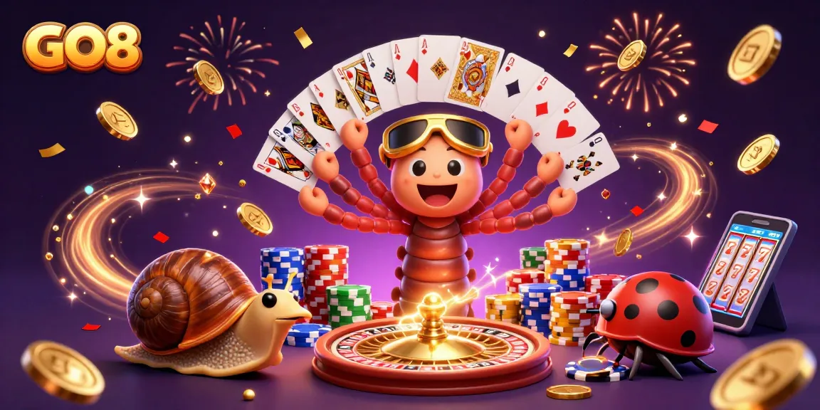 Engage with GO8's thrilling casino experience featuring dynamic characters in a vibrant setting.