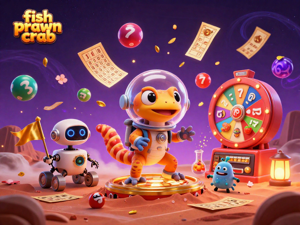Engage with the thrilling fish prawn crab casino adventure in a vibrant Martian setting filled with winning elements.