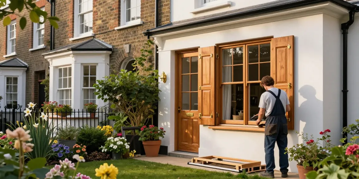 Hardwood Casement Windows and Doors West Hampstead London NW3 in an elegant home with traditional brass fittings and lush garden surroundings.