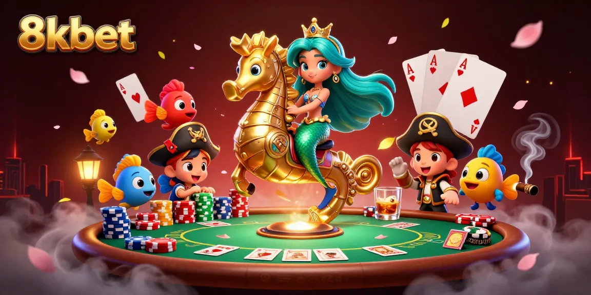 Engage with thrilling gameplay at 8xbet featuring a vibrant casino scene with poker elements.