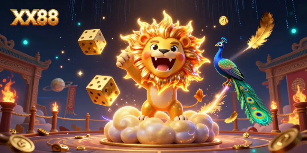 Experience vibrant action with XX88 in this ultra-detailed 3D casino illustration.