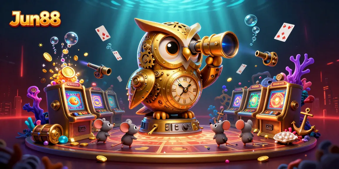 Experience thrilling gameplay with Jun88's 3D casino scene showcasing lively characters and dynamic elements.
