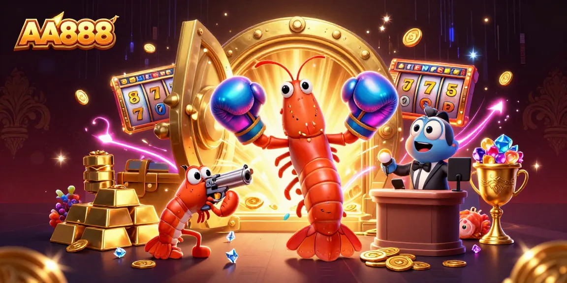 Experience the excitement of AA888 casino with vibrant characters and dynamic gaming elements.