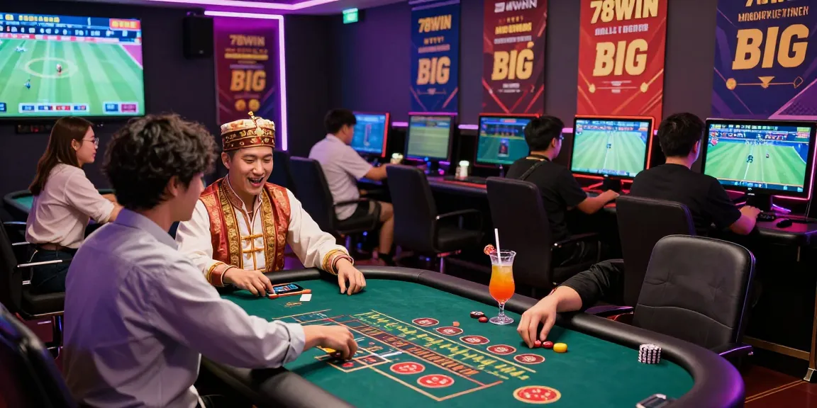 Exciting 78win online gambling scene showcasing players enjoying diverse gaming experiences in a luxurious casino environment.