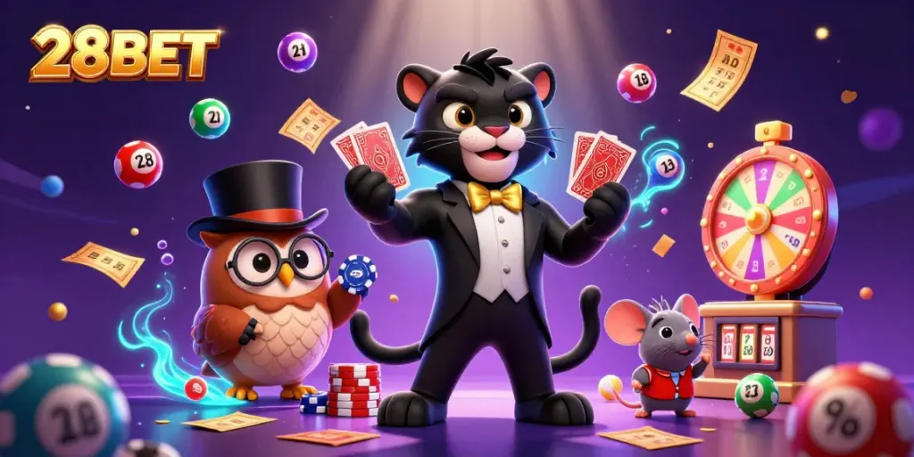 28BET delivers exciting casino vibes with 3D characters as they engage in dynamic betting action.