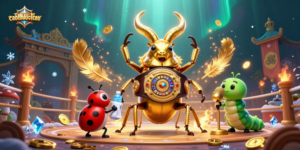 Experience caothusoicau with a dynamic casino scene featuring a golden stag beetle and vibrant action.