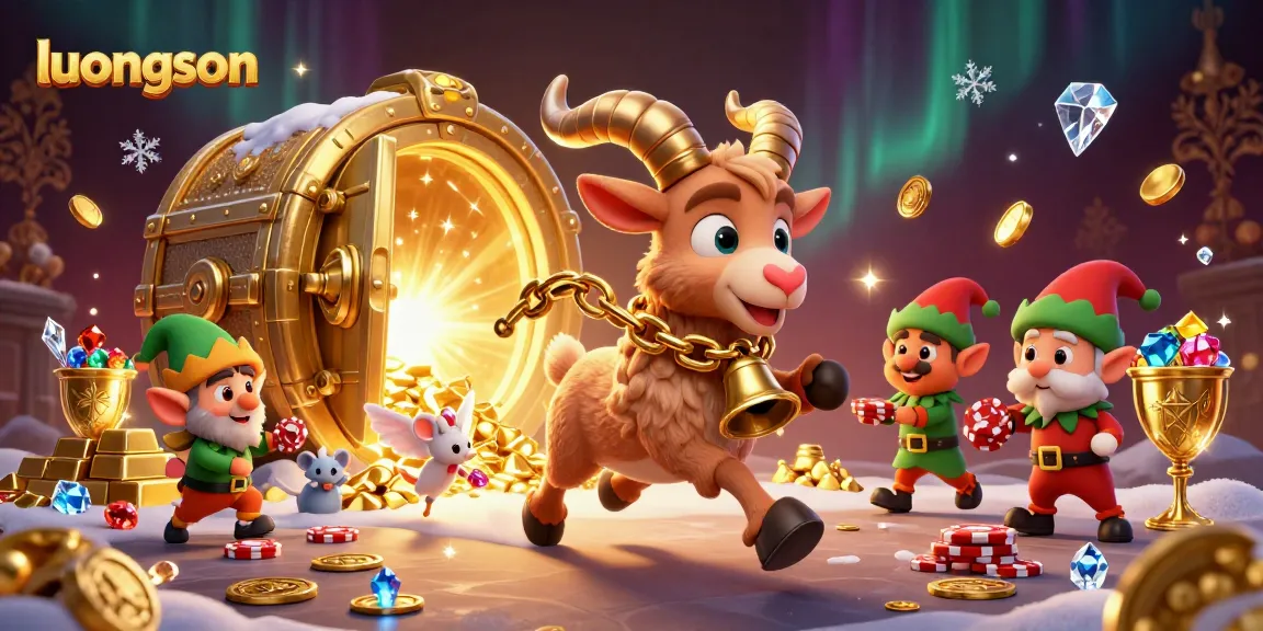 luongson promotes a festive casino scene with whimsical characters stealing poker chips.