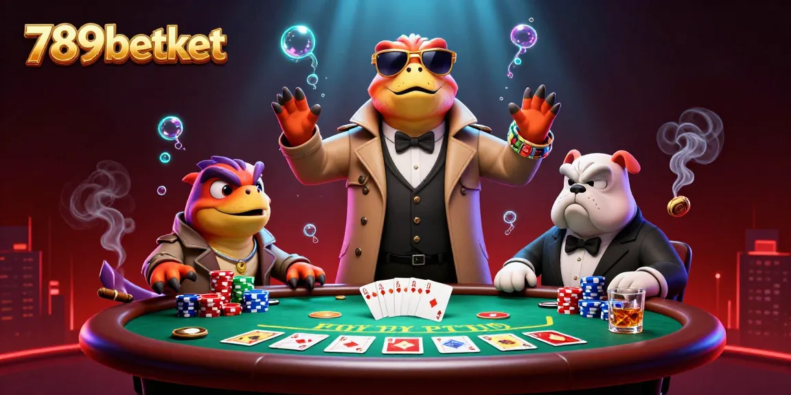Engage in a vibrant casino scene with raptors at 789betket, showcasing thrilling poker elements.