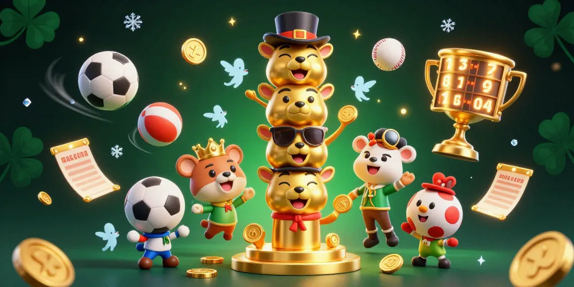 Bet on the GO8 platform with a delightful cartoon totem pole surrounded by dynamic sports-themed elements.