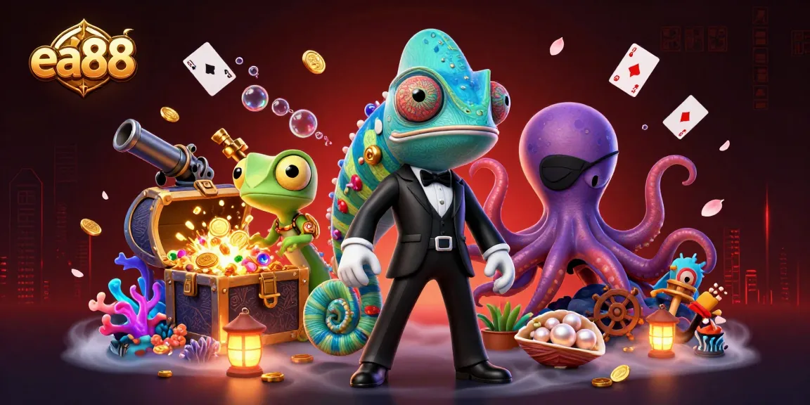 Win big at ea88 with thrilling characters and vibrant casino elements in an explosive underwater scene.
