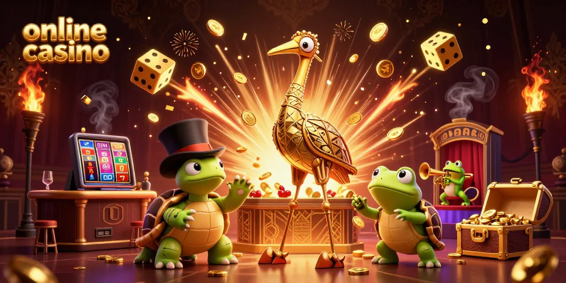 Experience the vibrant atmosphere of an online casino with animated characters and dynamic game elements.