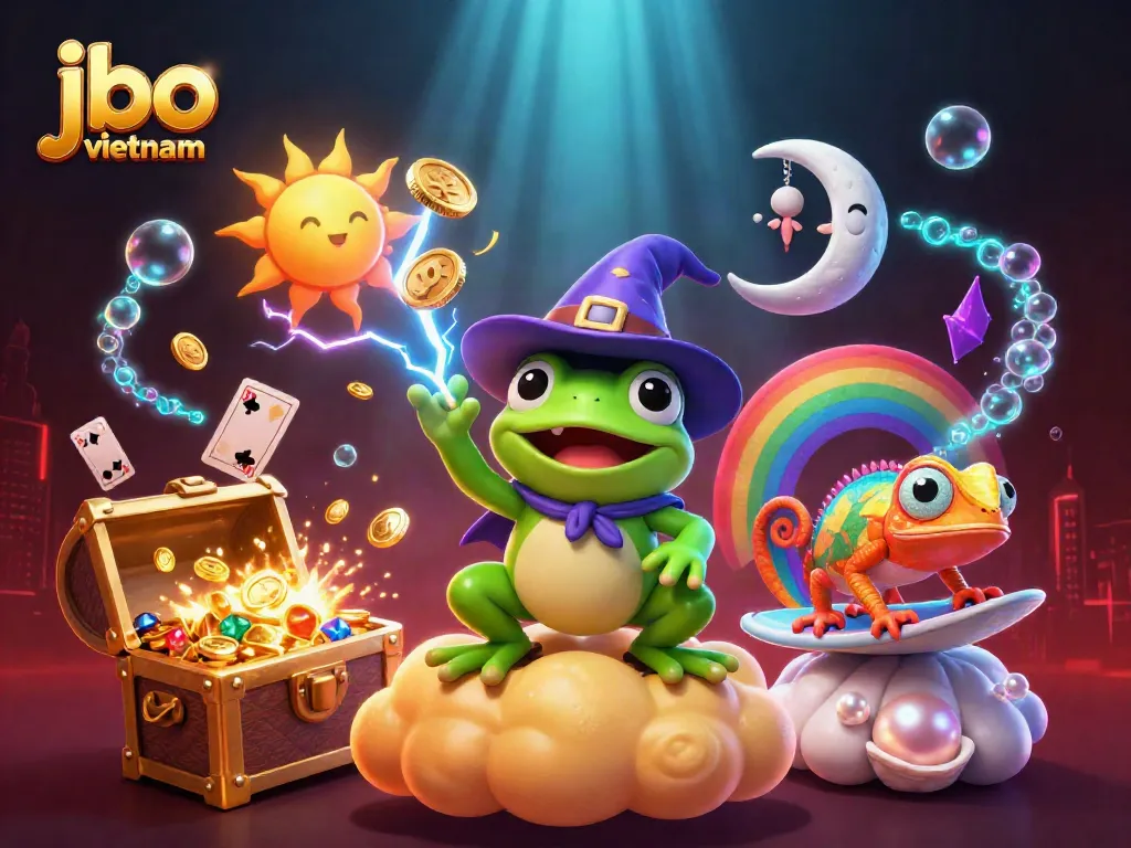 Engage with JBO Vietnam's thrilling casino experience amidst a vibrant storm of golden coins and gaming excitement.