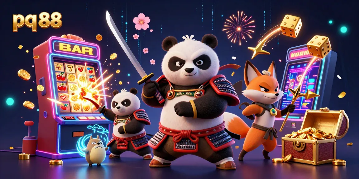 Engage in exciting gameplay at pq 88 with a vibrant scene of animated characters amidst a jackpot explosion.