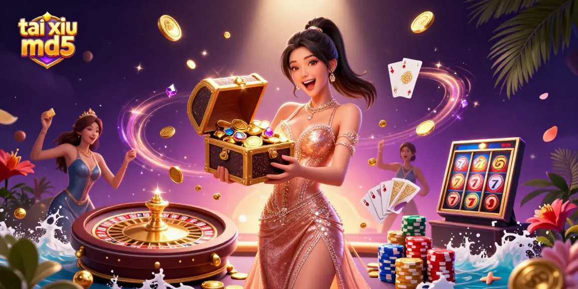 Experience tai xiu md5 with soaring chances in a dazzling treasure-laden casino scene.