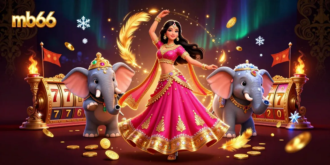Experience thrilling chances with mb66 casino slots and vibrant gaming elements in a captivating illustration.